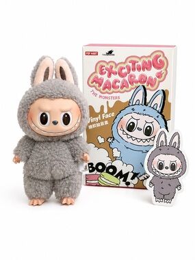 Pop mart Authentic Exciting Macaroons Labubu Sesame Bean